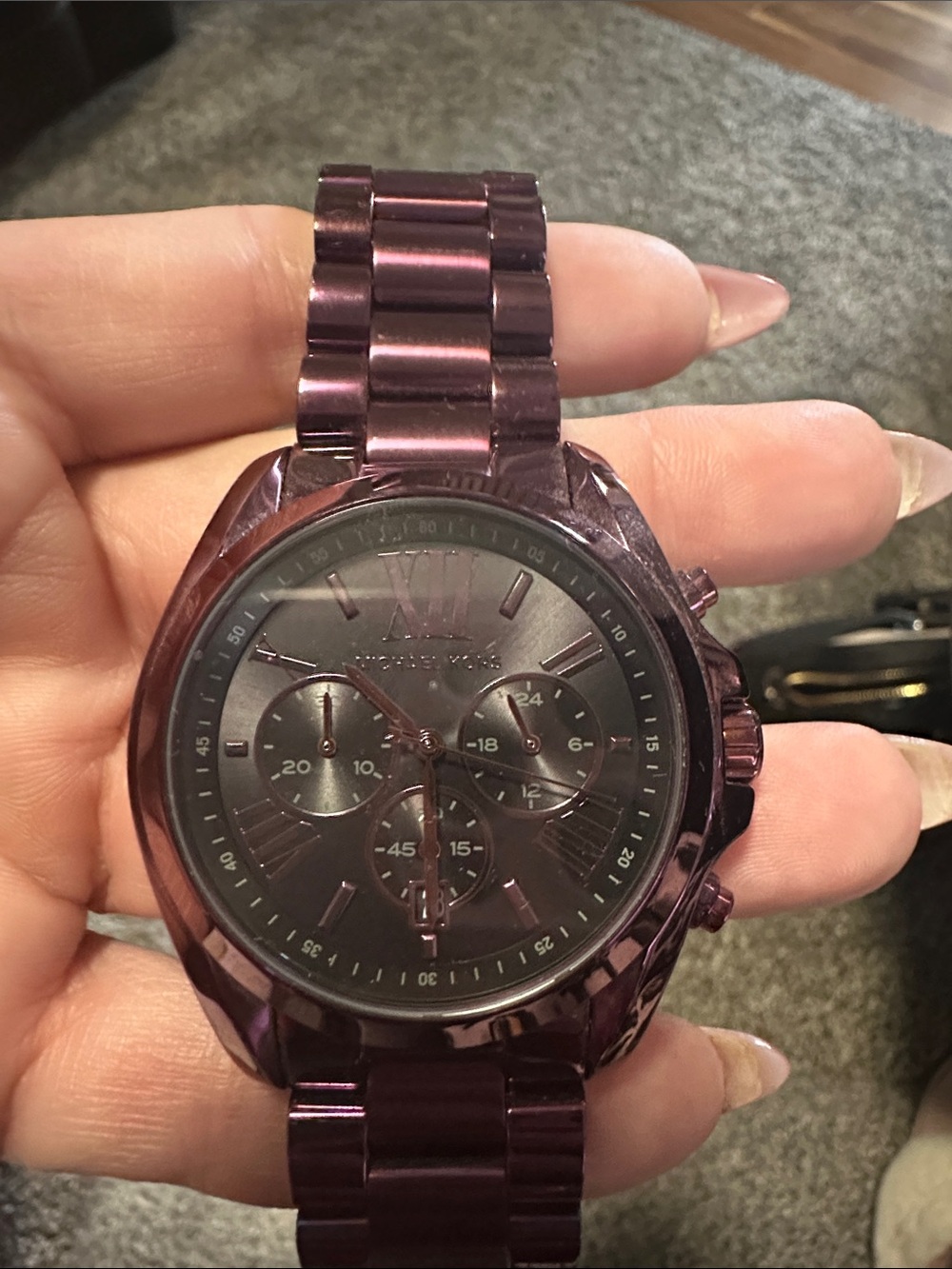 Michael Kors Metallic Purple Chronograph Watch